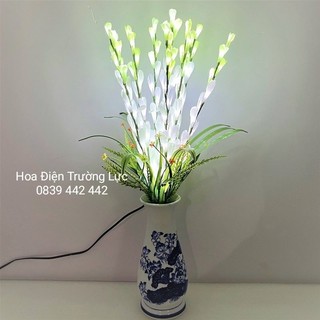 Hoa huệ điện trang trí có đèn loại 10 cành - hoa huệ giả