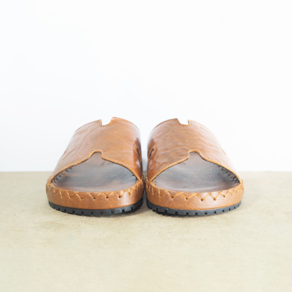 Dép Chữ H Nam Da Bò Thật Size 38-43 Trẻ Trung, Cá Tính, Đế Cao 3cm MS 52