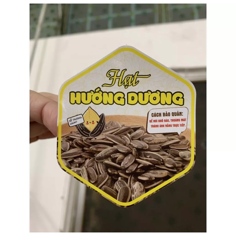 Tem Nhãn Dán Mẫu “ Hạt Hướng Dương, Hạt Dưa” - 7x8cm Hàng Có Sẵn Dán Hộp Gói Sản Phẩm Bao Keo