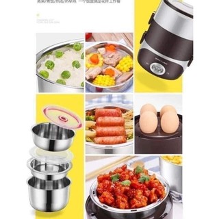 Hộp cơm cắm điện 3 tầng có thể nấu chín cơm