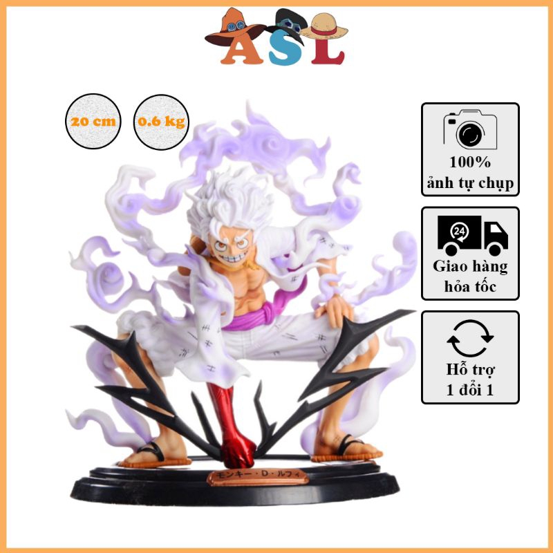 Mô Hình Luffy nika gear 5 trạng thái siêu ngầu cao 20cm nặng 600g , Figure OnePiece ASL Shop Mô hình