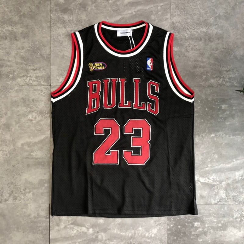 Áo Tanktop Bulls 23 full thêu BuiVintage , vải lưới dày dặn thoáng mát