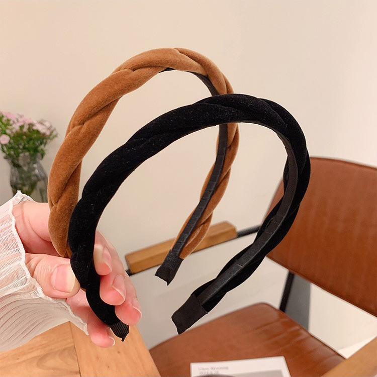 Bờm tóc xoắn vải nhung bản nhỡ phong cách đơn giản 3 màu MB820
