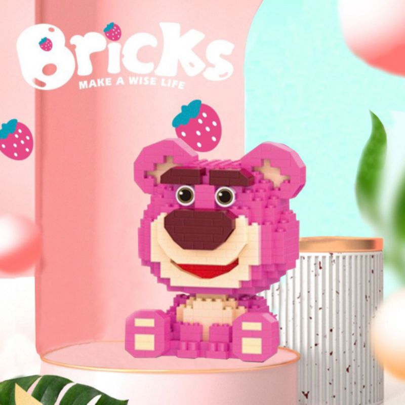 ĐỒ CHƠI  LEGO LẮP RÁP BEARBRICH GẤU DÂU.