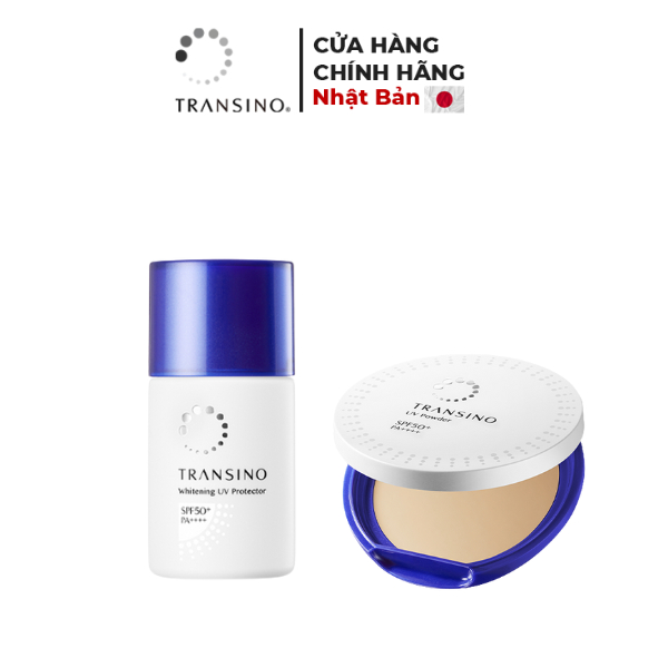 Combo 2 Trang Điểm Bảo Vệ Da Đơn Giản TRANSINO UV PROTECTOR - UV POWDER