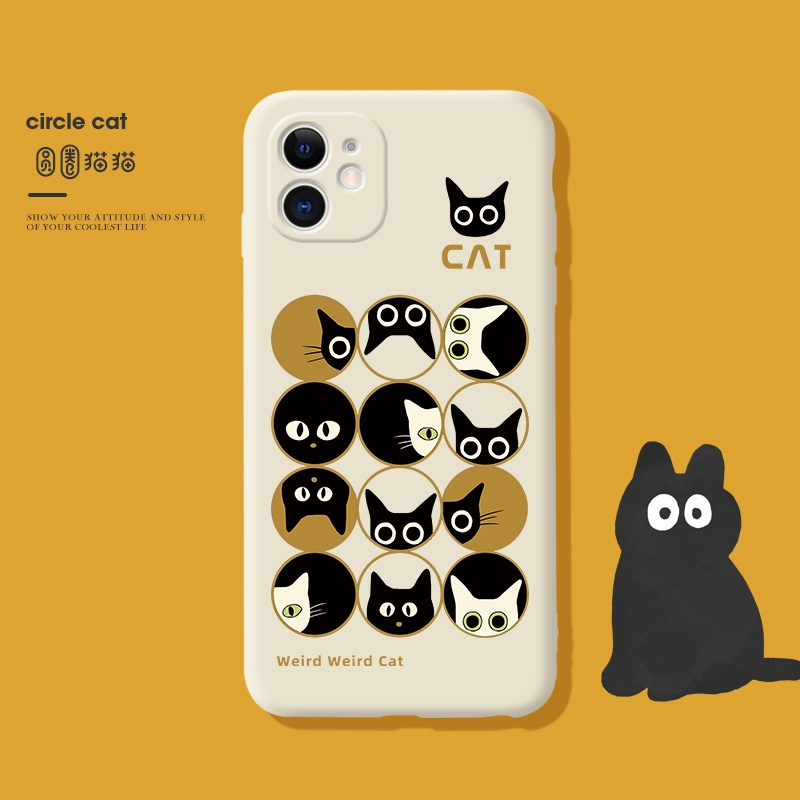 Ốp điện thoại silica gel hình mèo dễ thương thích hợp cho IPHONE 7 7PLUS 8 PLUS X XR XS 11 12 PRO MAX 13 PRO MAX- e6778