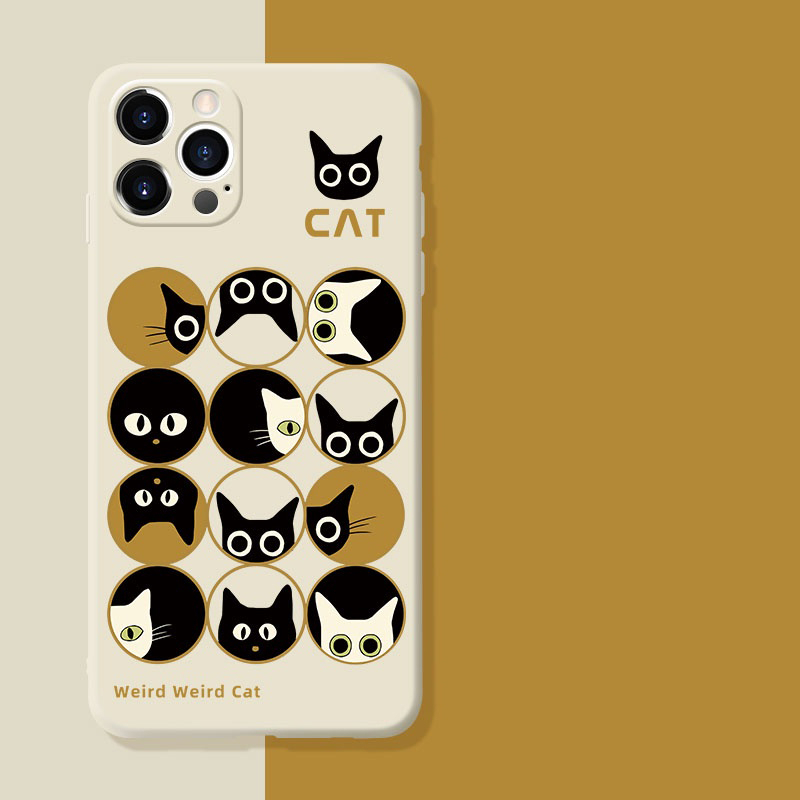 Ốp điện thoại silica gel hình mèo dễ thương thích hợp cho IPHONE 7 7PLUS 8 PLUS X XR XS 11 12 PRO MAX 13 PRO MAX- e6778