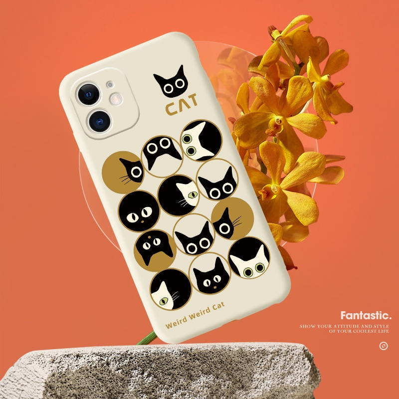 Ốp điện thoại silica gel hình mèo dễ thương thích hợp cho IPHONE 7 7PLUS 8 PLUS X XR XS 11 12 PRO MAX 13 PRO MAX- e6778