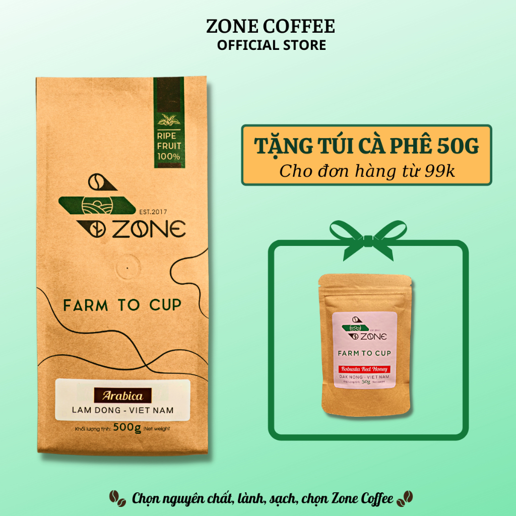 Cà phê nguyên chất Arabica cao cấp rang mộc, cafe pha phin cà phê hạt pha máy từ Zone Coffee