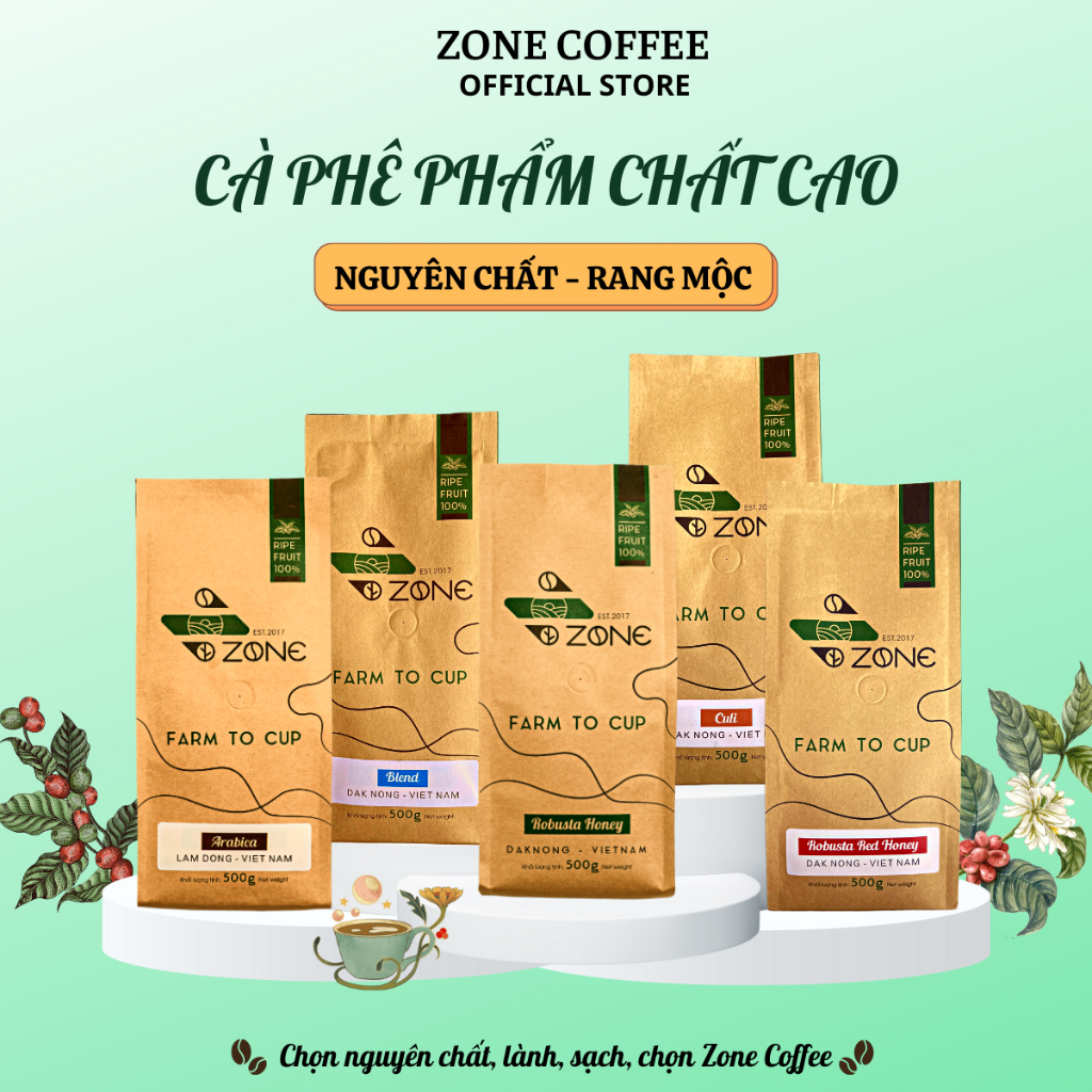 Cà phê nguyên chất rang mộc, cafe pha phin cà phê hạt pha máy đậm vị, thơm ngon từ Zone Coffee