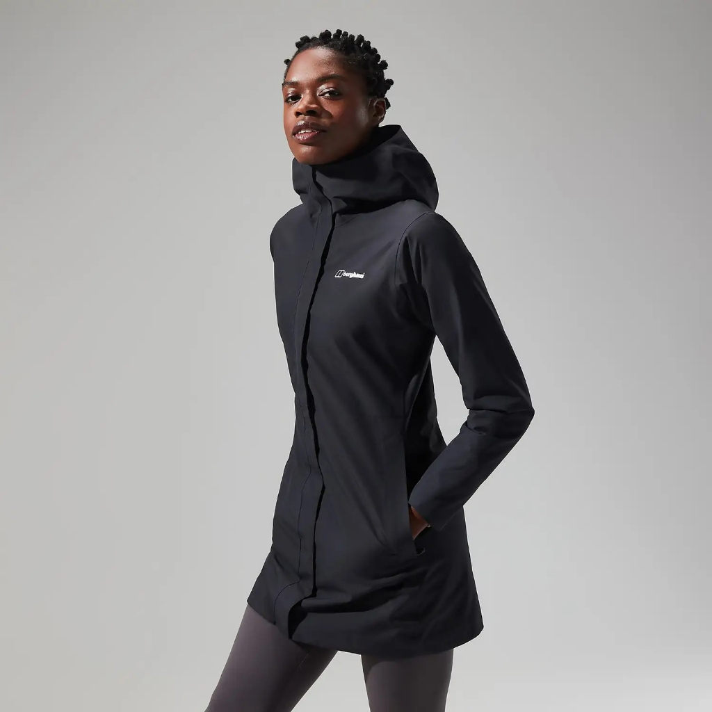 Áo khoác dáng dài chống nước Berghaus 4A001056BP6 size M màu đen