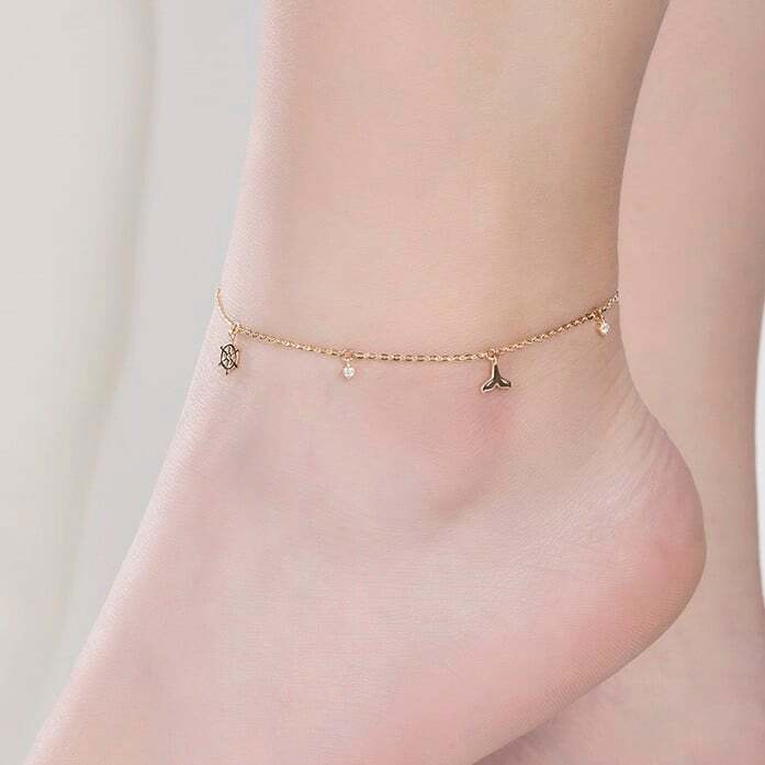Lắc chân vàng 14k LCLF94 Huy Thanh Jewelry
