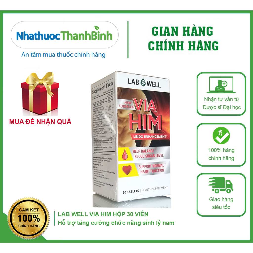 LAB WELL VIA HIM - VIÊN UỐNG HỖ TRỢ SINH LÝ NAM
