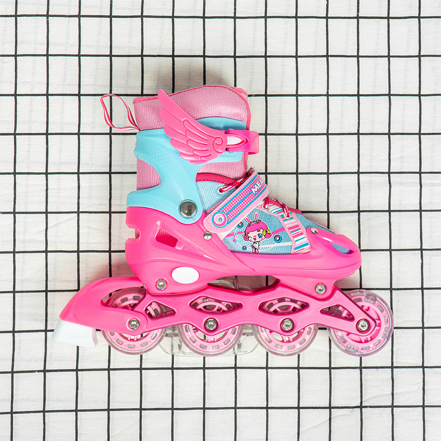 Giày Patin Trẻ Em  WINGS - Có Đèn Bánh, Form Chắc Chắn, Phanh Chân An Toàn