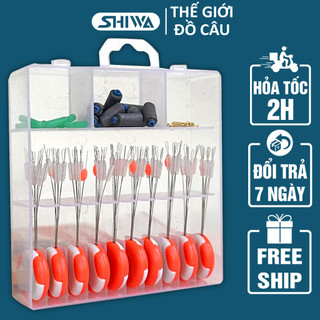 Phụ Kiện Làm Trục Câu Đài, Hộp Phụ Kiện Câu Cá 4 Món: Chặn Phao, Chân Cắm Phao, Chì, Ma Ní - Đồ Câu Shiwa