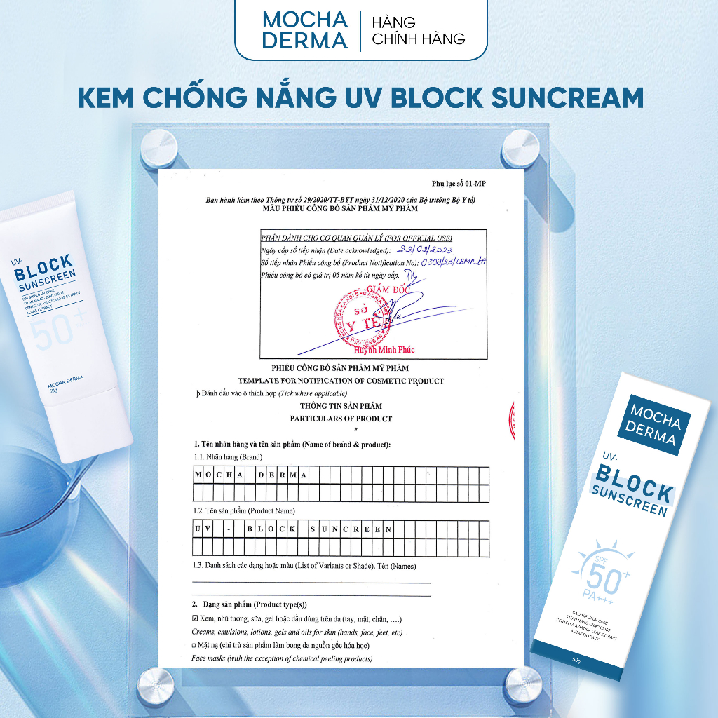 Kem chống nắng BlockSunscreeen Mocha Derma 50g