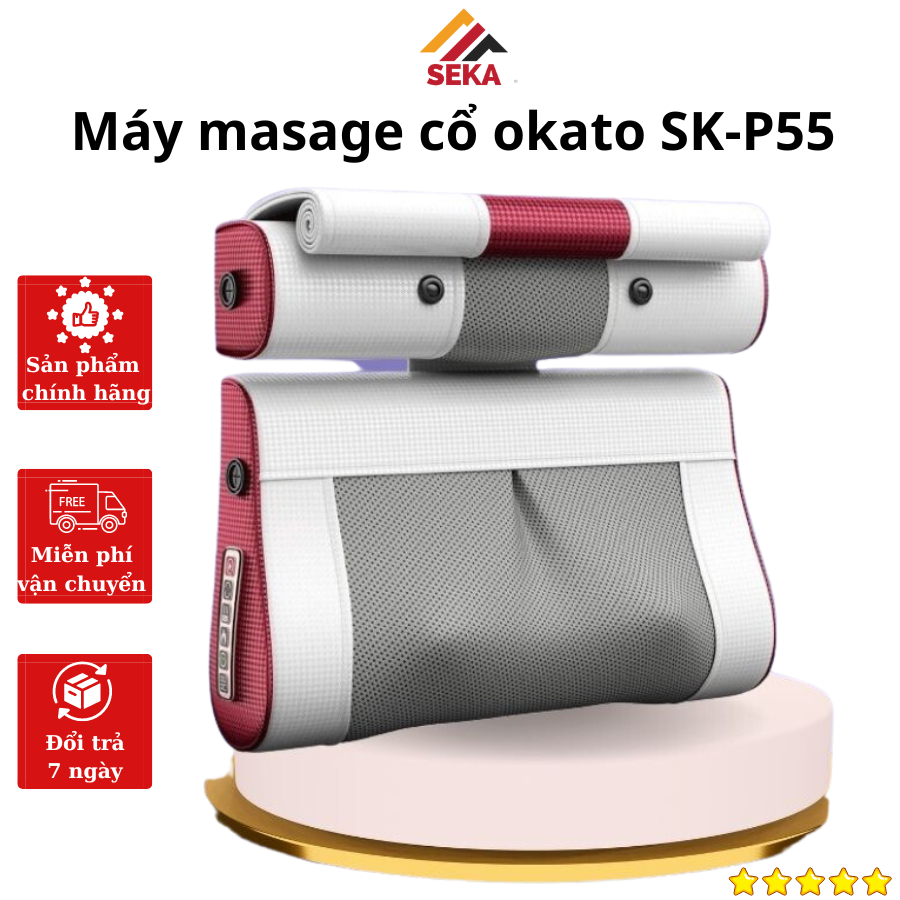 Máy Massage Cổ Okato SEKA SK-P55, Gối Massage - Bảo hành 12 tháng