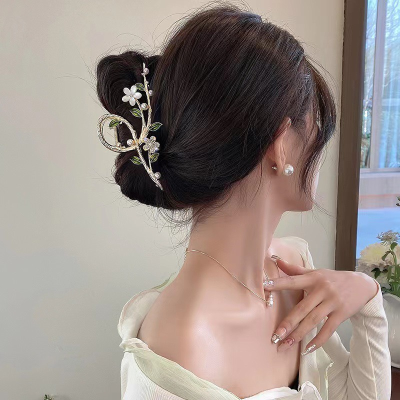 Kẹp tóc nữ kim loại cao cấp cổ trang tua rua loại 1 cỡ lớn KHX