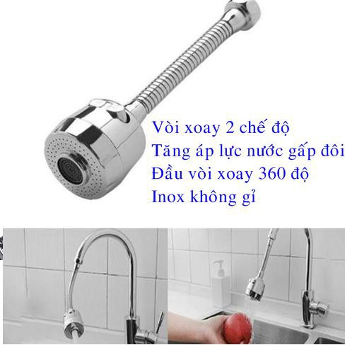 Vòi rửa bát , đầu vòi rửa bát tăng áp , inox 304 tăng áp 2 chế độ phun  - LUBECK