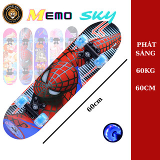 Ván trượt trẻ em gỗ phong ép 7 lớp dài 60cm ván trượt thể thao hình siêu nhân công chúa cho bé trai và bé gái