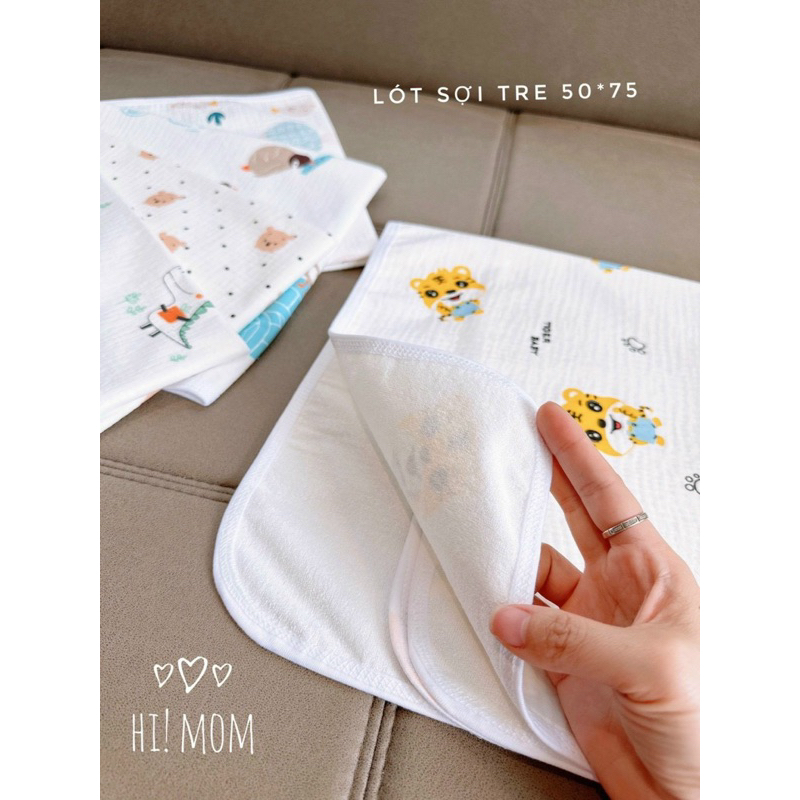 Lót chống thấm sợi tre Hi Mom siêu mát, mềm mại cho bé