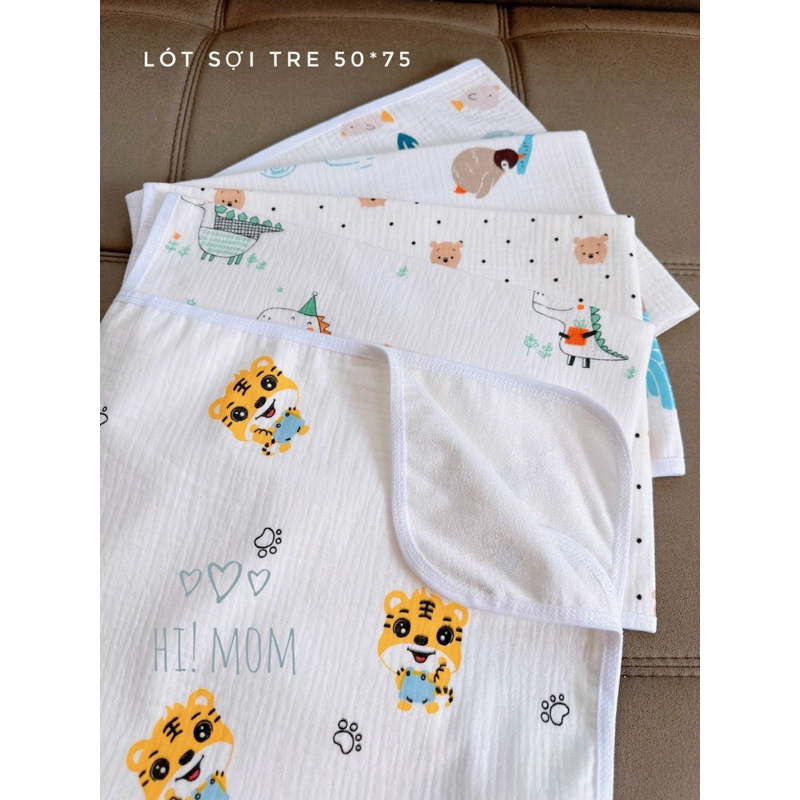 Lót chống thấm sợi tre Hi Mom siêu mát, mềm mại cho bé