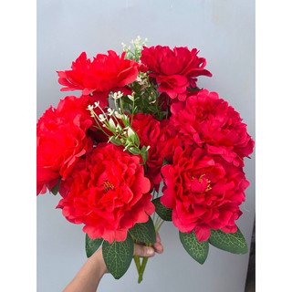 Chùm Hoa Mẫu Đơn - Hoa Lụa Cao Cấp