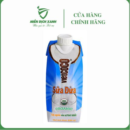 Sữa dừa hữu cơ Vietcoco - Miễn Dịch Xanh - hộp 500ml