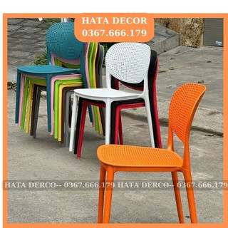 Ghế nhựa đúc sankyo nguyên khối , ghế nhà hàng quán cafe trà tranh nhiều màu sắc