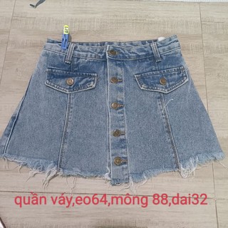 chân váy bò ngắn cạp cao