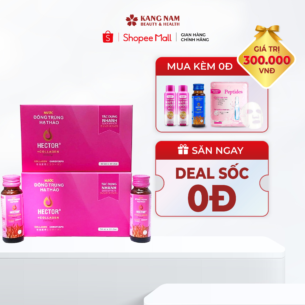 Nước Đông Trùng Hạ Thảo Hector Collagen x 20 Chai