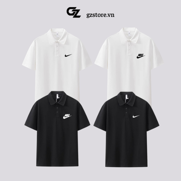Áo polo Nike cao cấp nam nữ chất cotton cổ bẻ basic form rộng phông tay lỡ unisex oversize