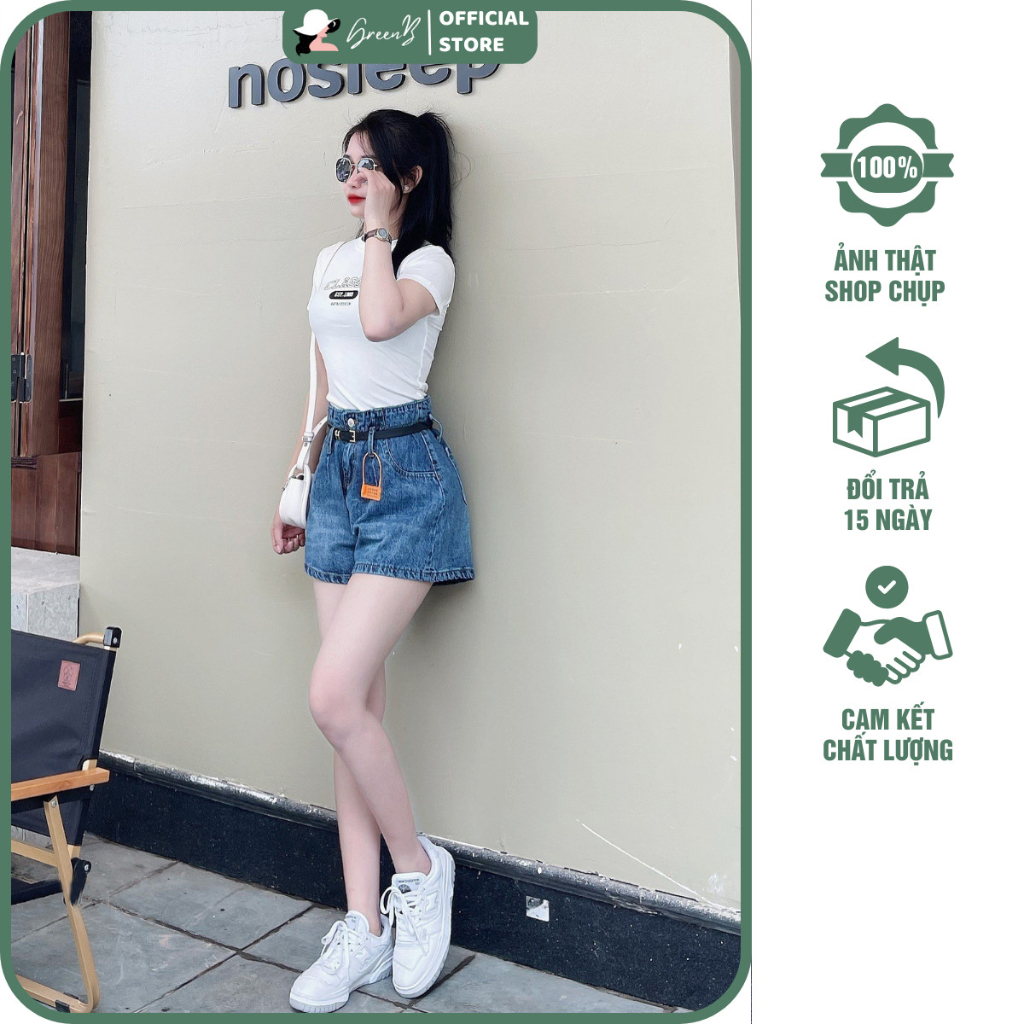 Quần jean nữ ngắn GreenB Xoè Lửng Trẻ Trung Năng Động Hàn Quốc #8403