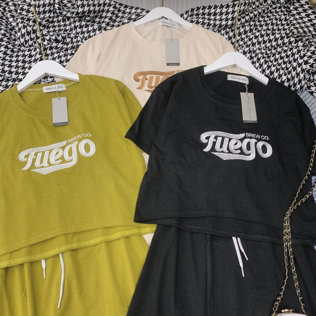 Set váy cotton thêu chữ chân váy dáng dài xẻ tà hàng loại 1 Bani