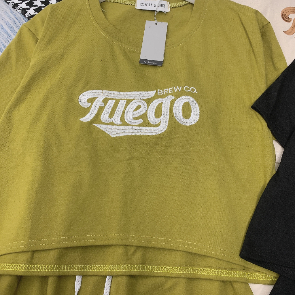 Set váy cotton thêu chữ chân váy dáng dài xẻ tà hàng loại 1 Bani