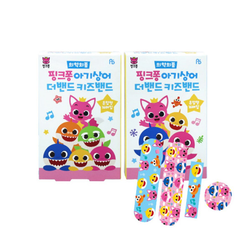 Băng Keo Cá Nhân PinkFong Baby Shark Nội Địa Hàn Quốc Cho Bé Hộp 16 Miếng Dán