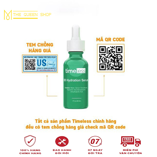 💯 Tinh Chất Serum Timeless B5 Cấp Ẩm, Phục Hồi Da B5 Hyaluronic Acid 30ml
