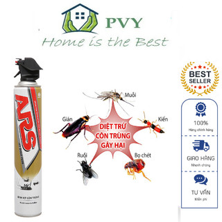Bình xịt côn trùng muỗi, kiến, gián, nhện ars jet gold plus không mùi 600ml