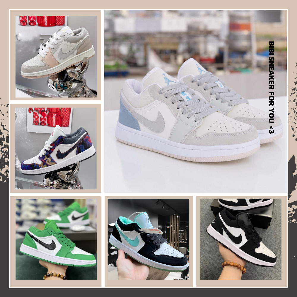 Giày Jordan Cổ Thấp Nam Nữ, Giày JD Panda Paris Cổ Thấp Hàng Full Box Bill - BIBISNEAKER