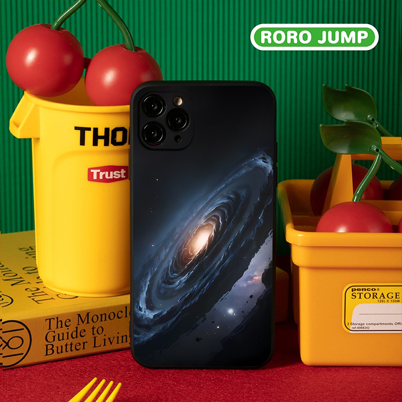 Ốp lưng iphone vuông chống sốc hình hố đen vũ trụ 6/6s/7/8/X/XS/11/12/13/14 Pro Plus Max q1239