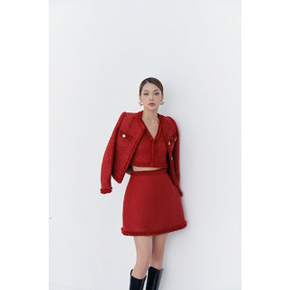 Set váy dạ tweed dáng ngắn