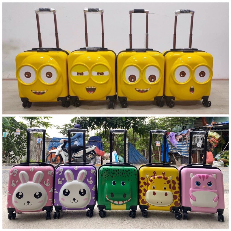 ❤️❤VALI MINION, VỊT VÀNG, ELSA,KITTY,HƯƠU,SƯ TỬ, VUÔNG CHO BÉ SIZE 20  LOẠI CAO CẤP