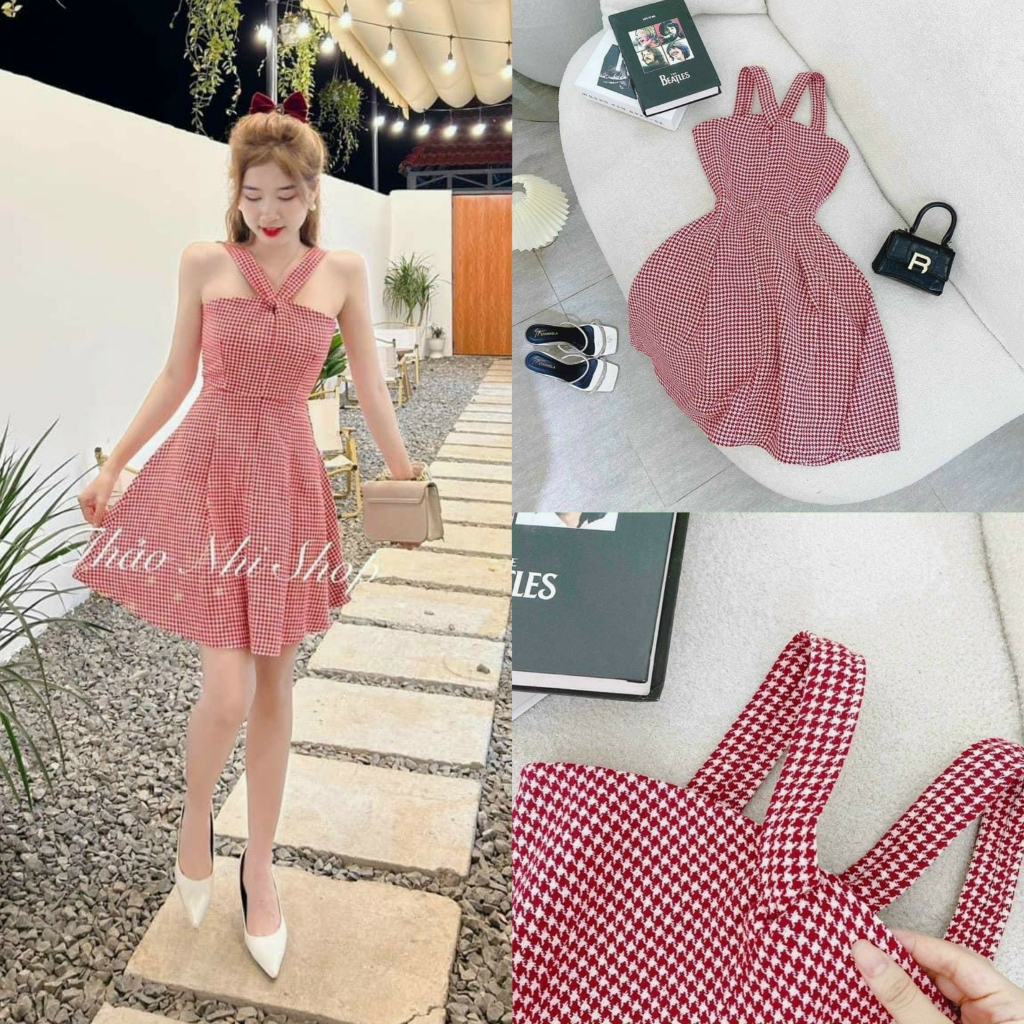 Đầm váy nữ hai dây chấm bi ôm eo dáng xòe xinh đẹp phong cách trẻ trung, năng động [565]