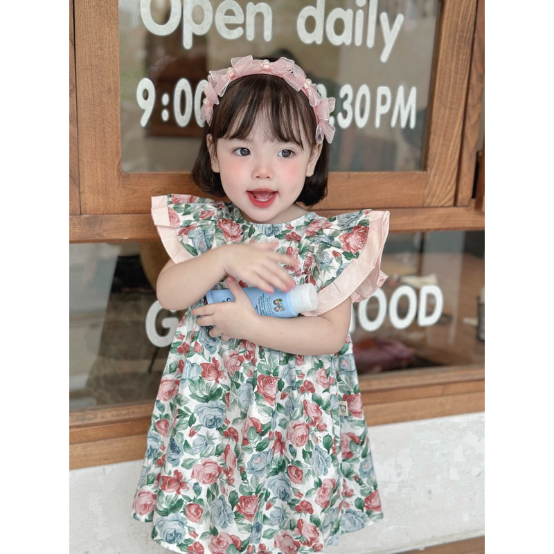 Váy Bé Gái Tay Cánh Tiên Hai Tầng Cho Mùa Hè - Niaki
