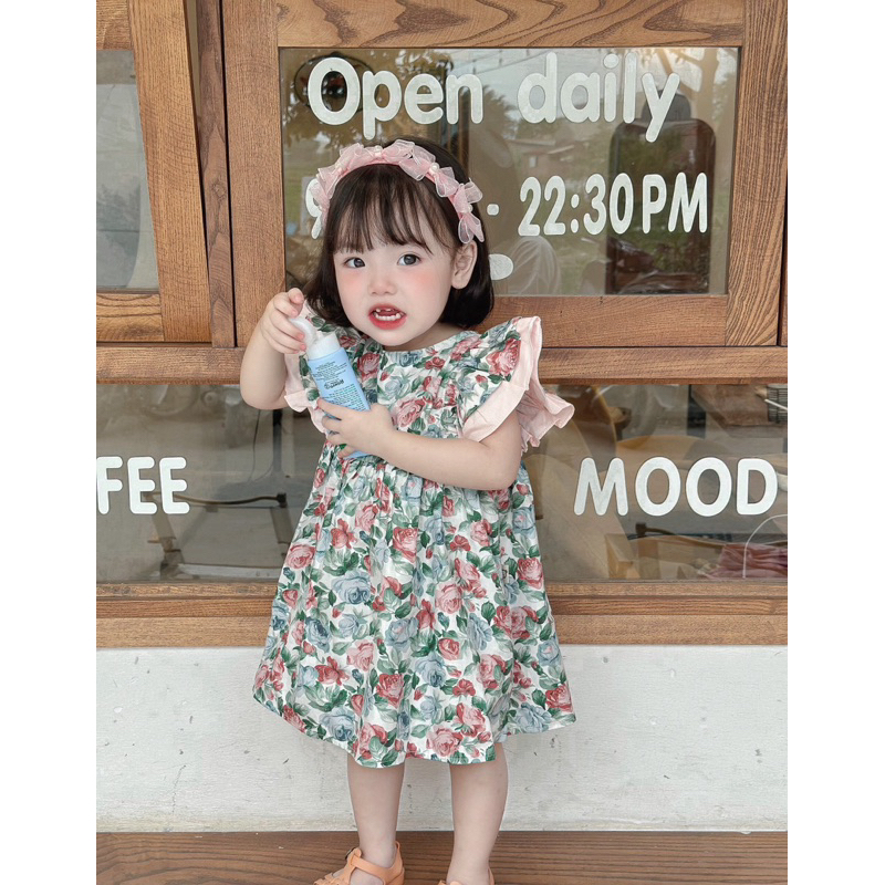 Váy Bé Gái Tay Cánh Tiên Hai Tầng Cho Mùa Hè - Niaki