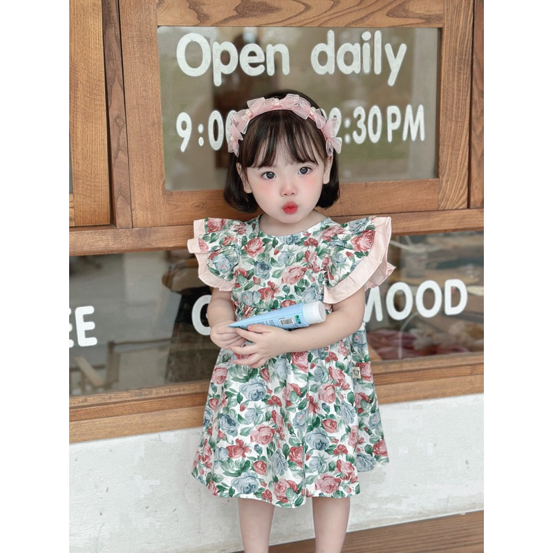 Váy Bé Gái Tay Cánh Tiên Hai Tầng Cho Mùa Hè - Niaki