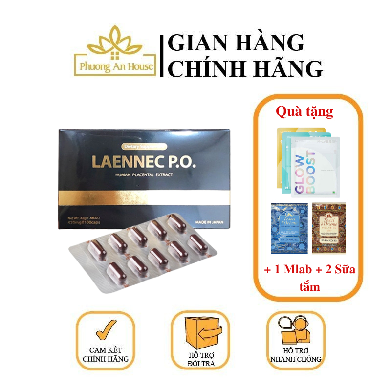 Viên uống dưỡng da chống lão hóa nhau thai Laennec P.O Human Placental 420mg/ hộp - PHUONGANHOUSE