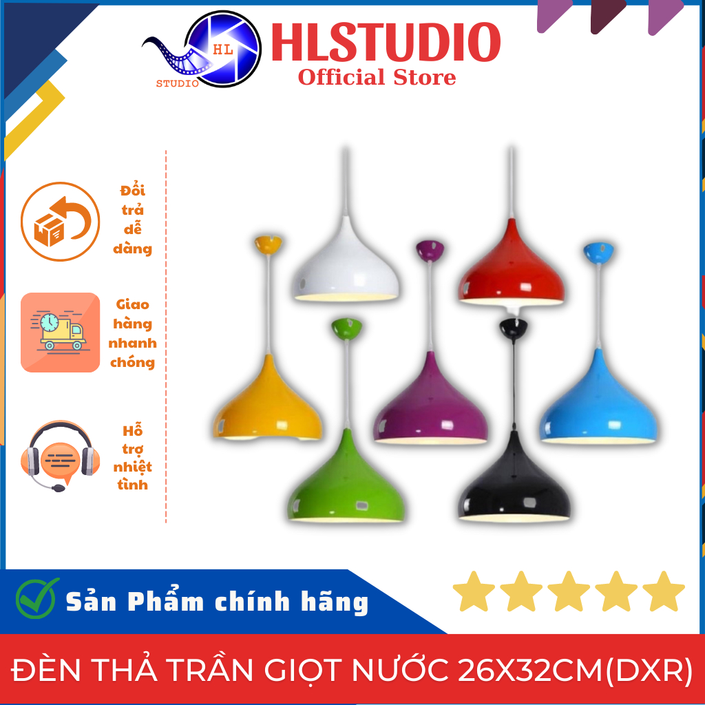 Đèn Thả Trần Giọt Nước, Chao Đèn Thả Giọt Nước Nhiều Màu HL Studio