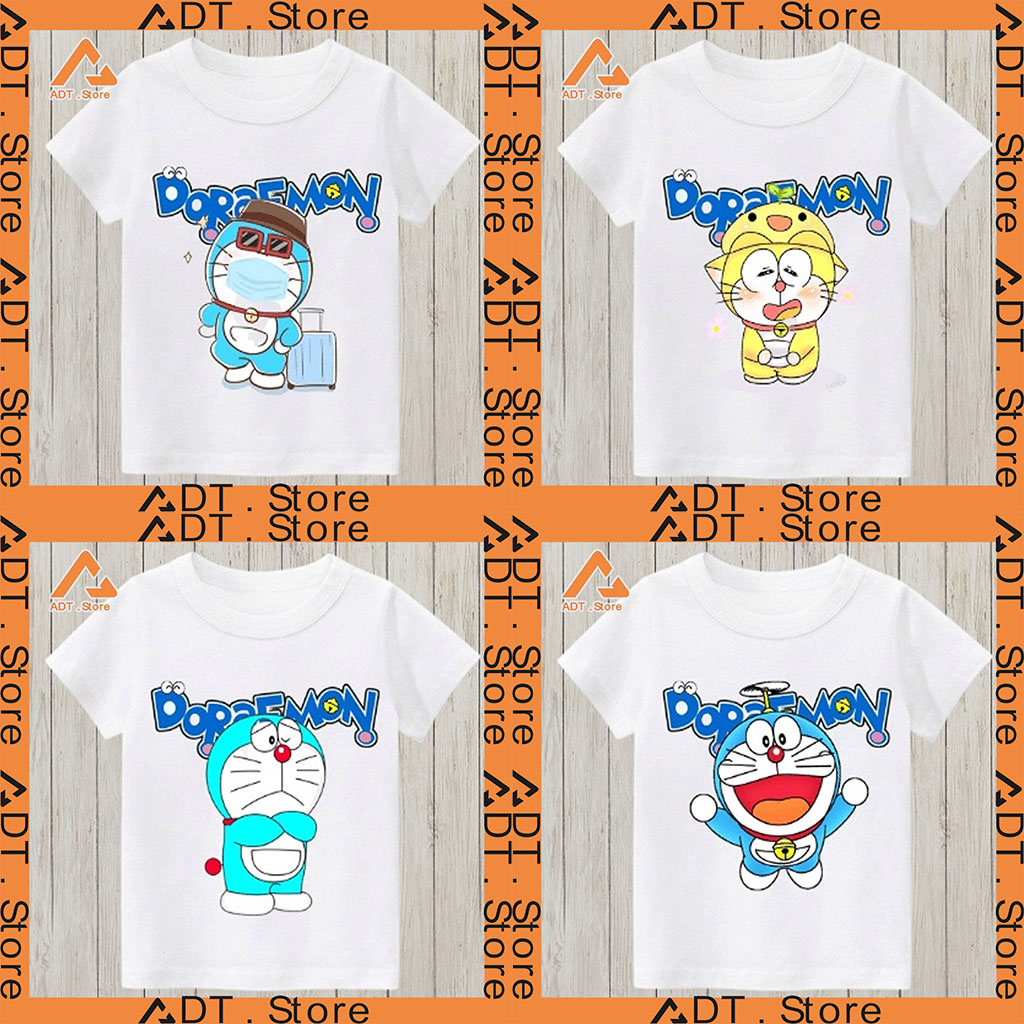 Áo thun bé trai và bé gái in hình DORAEMON siêu cute cực chất giá rẻ