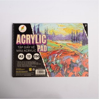 Tập giấy vẽ acrylic khổ a3-colormate
